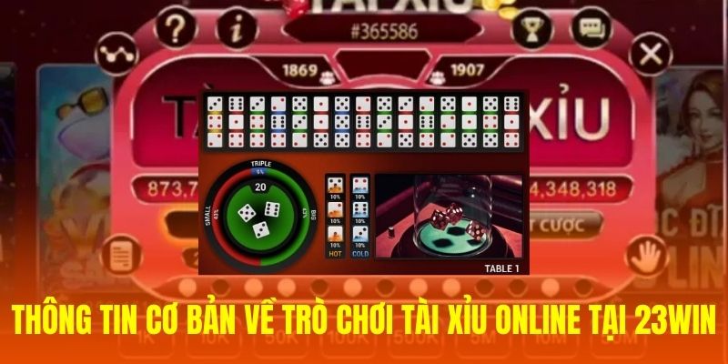 Thông tin cơ bản về trò chơi Tài Xỉu online tại 23WIN