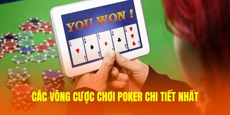 Cụ thể các vòng chơi Poker chi tiết nhất tại 23Win